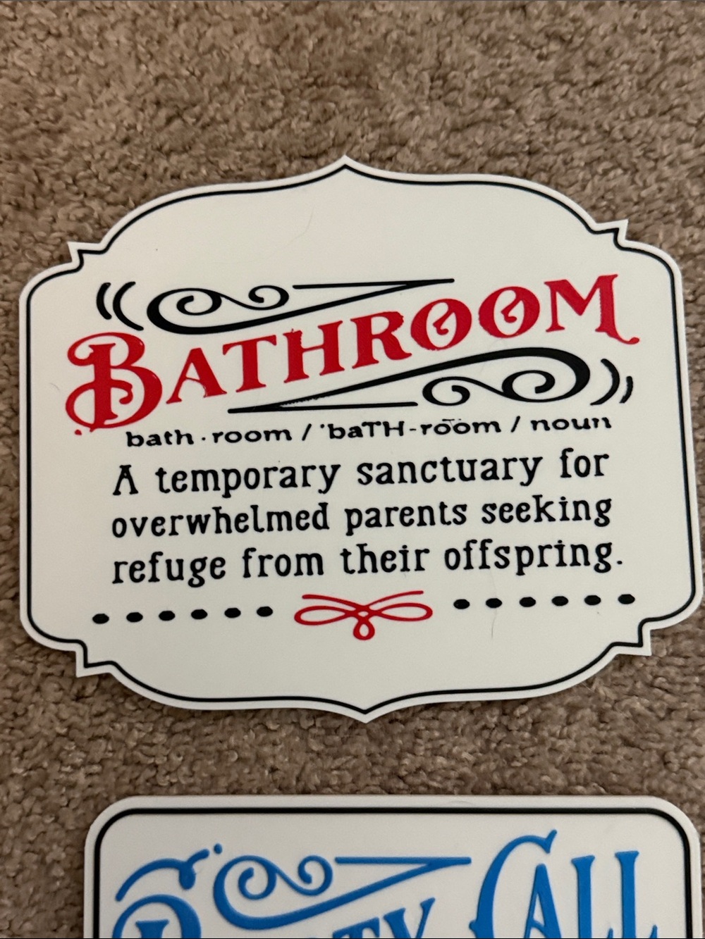 Funny Bathroom Wall Sign Set - with display stands - Picture 6 of 11